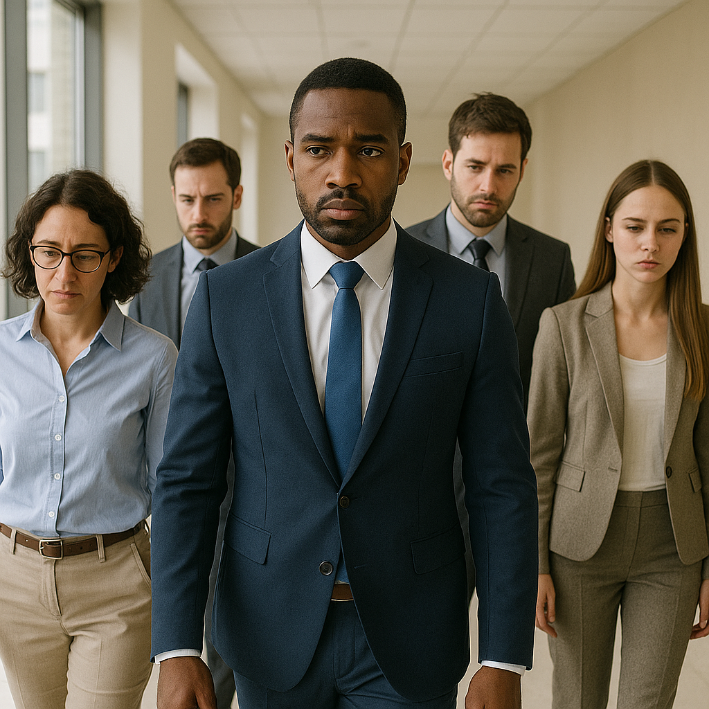 an image of a leader leading a disconnected team