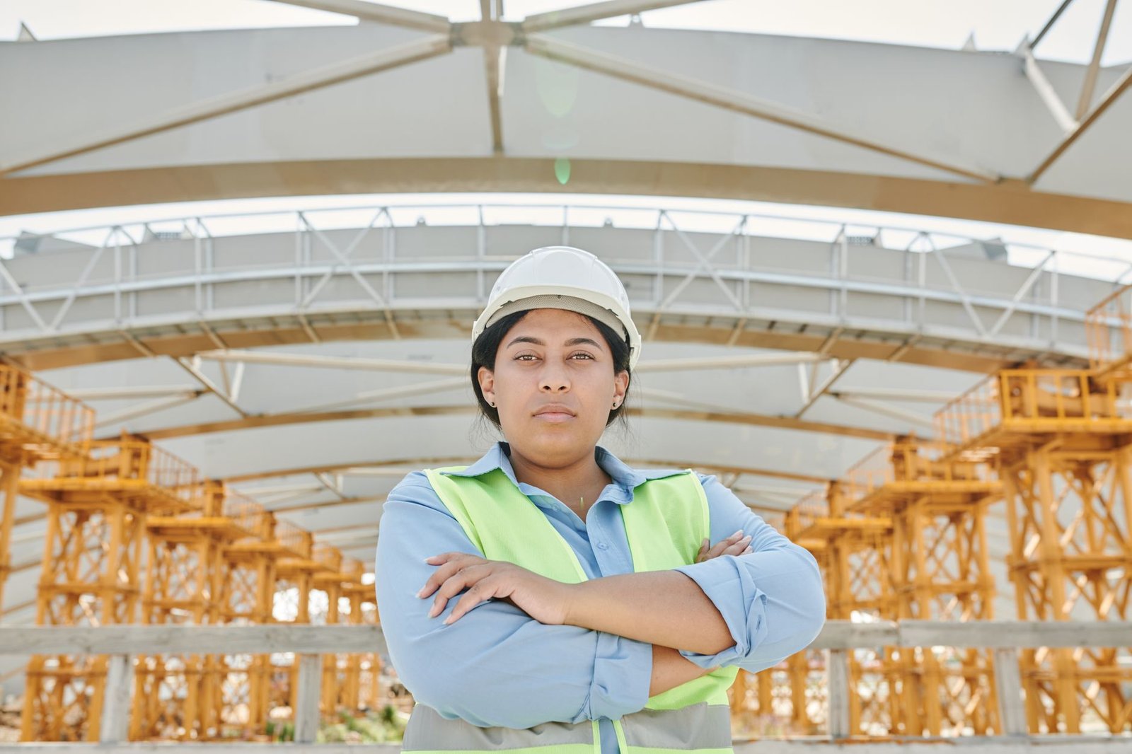 A tradeswoman working on an Australian construction site
